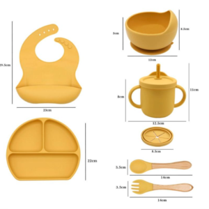 Bol D'alimentation À Succion Pour Bébé, Ensemble D'assiettes En Silicone Pour Enfants, 6 Pièces/set