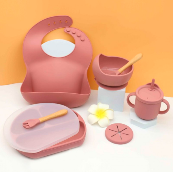 Bol D'alimentation À Succion Pour Bébé, Ensemble D'assiettes En Silicone Pour Enfants, 6 Pièces/set