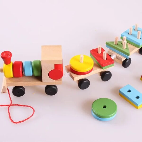 jeu train en bois - Three Shape Small Train