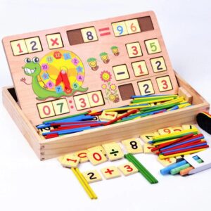 Boîte de jeux en bois, baguettes de comptage multifonctions, pour compter les maths